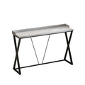 Modern Design Kitchen Dining Table, Pub Table With X Shaped Table Legs, Long Dining Table Set With 3 Stools, Easy Assemble, Gray Gray Mdf Metal