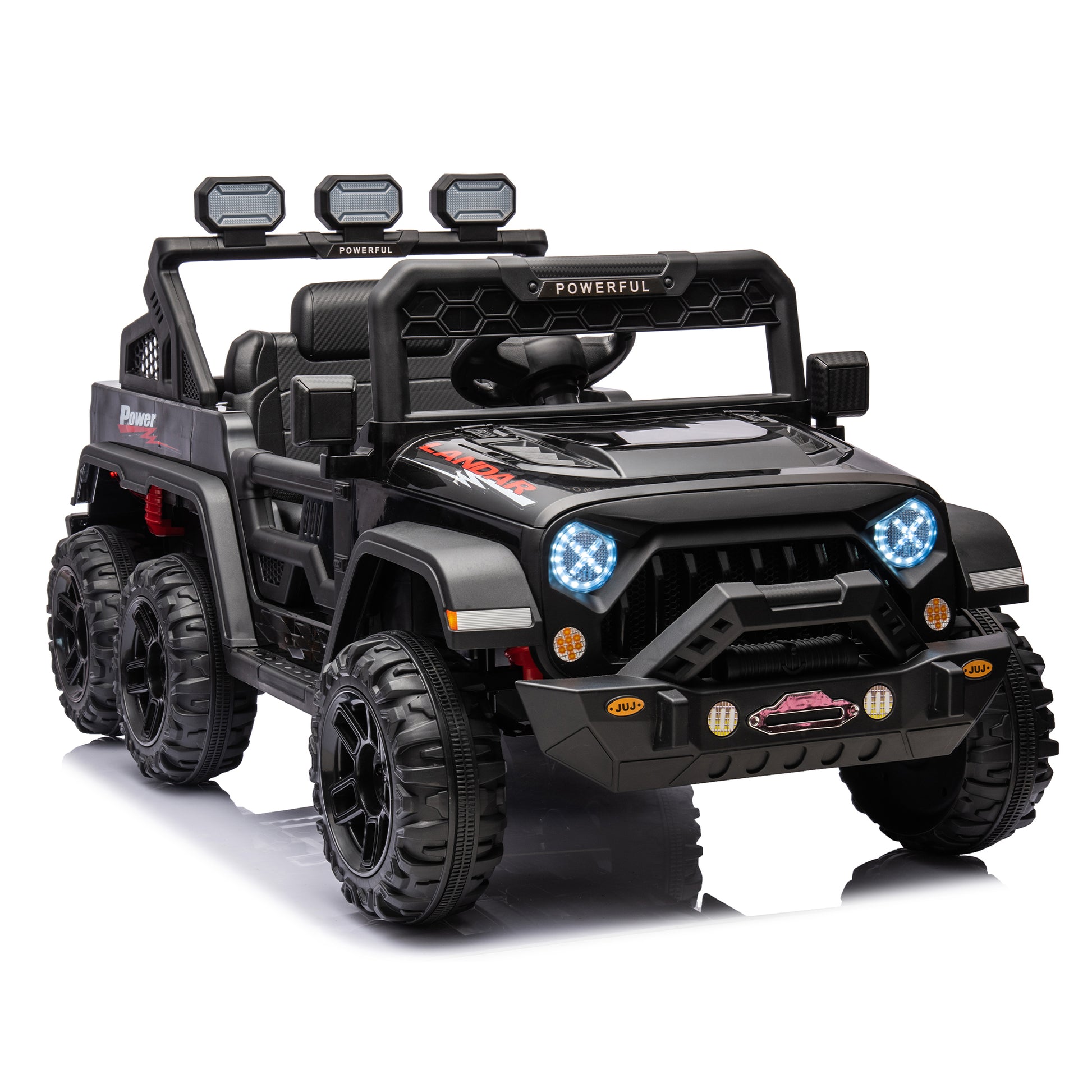 24V Ride On Large Pickup Truck Car For Kids,Ride On 4Wd Toys With Remote Control,Parents Can Assist In Driving,Bluetooth Music Version,Pickup Truck Design With Spacious Storage In The Rear. Black Polyethylene