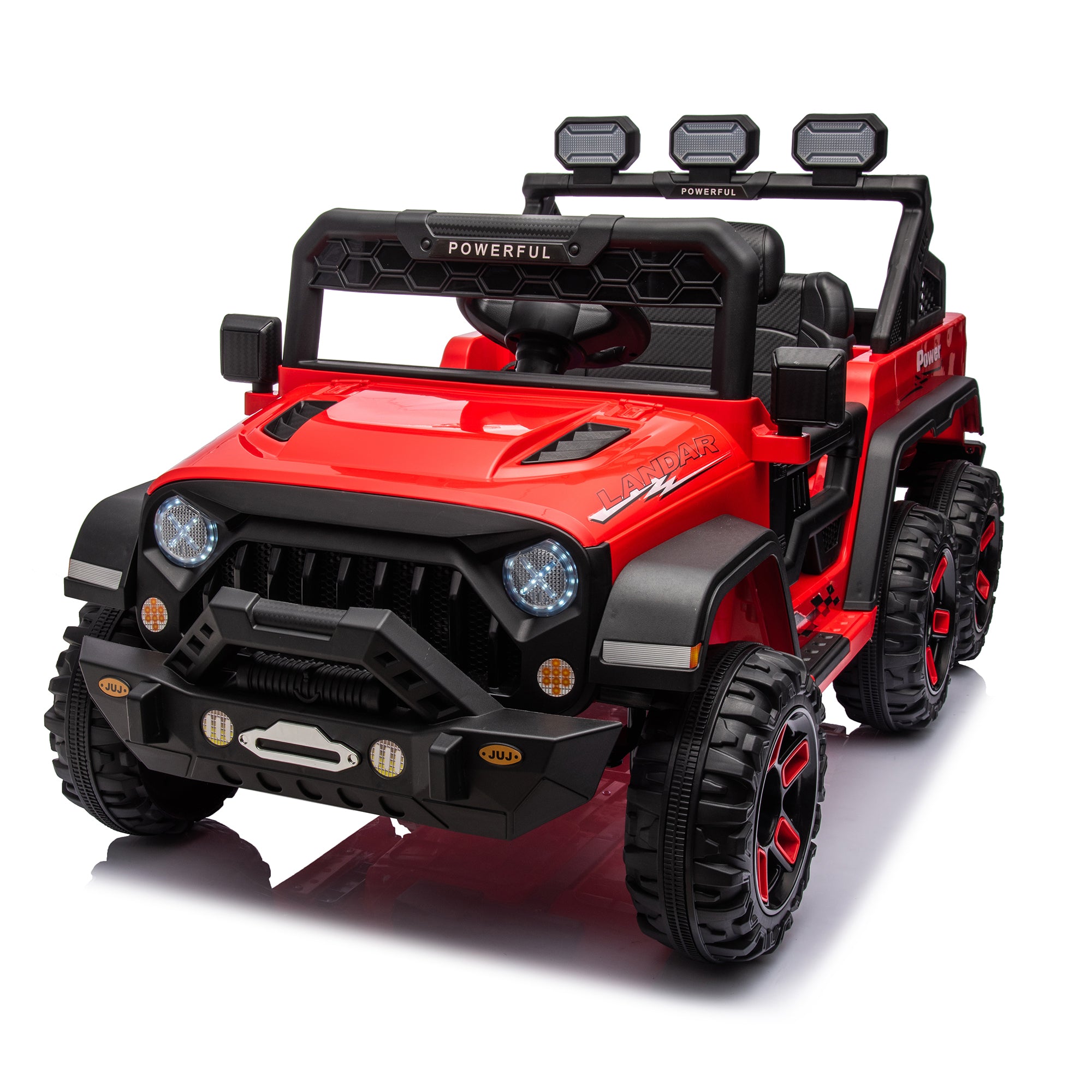 24V Ride On Large Pickup Truck Car For Kids,Ride On 4Wd Toys With Remote Control,Parents Can Assist In Driving,Bluetooth Music Version,Pickup Truck Design With Spacious Storage In The Rear. Red Polyethylene