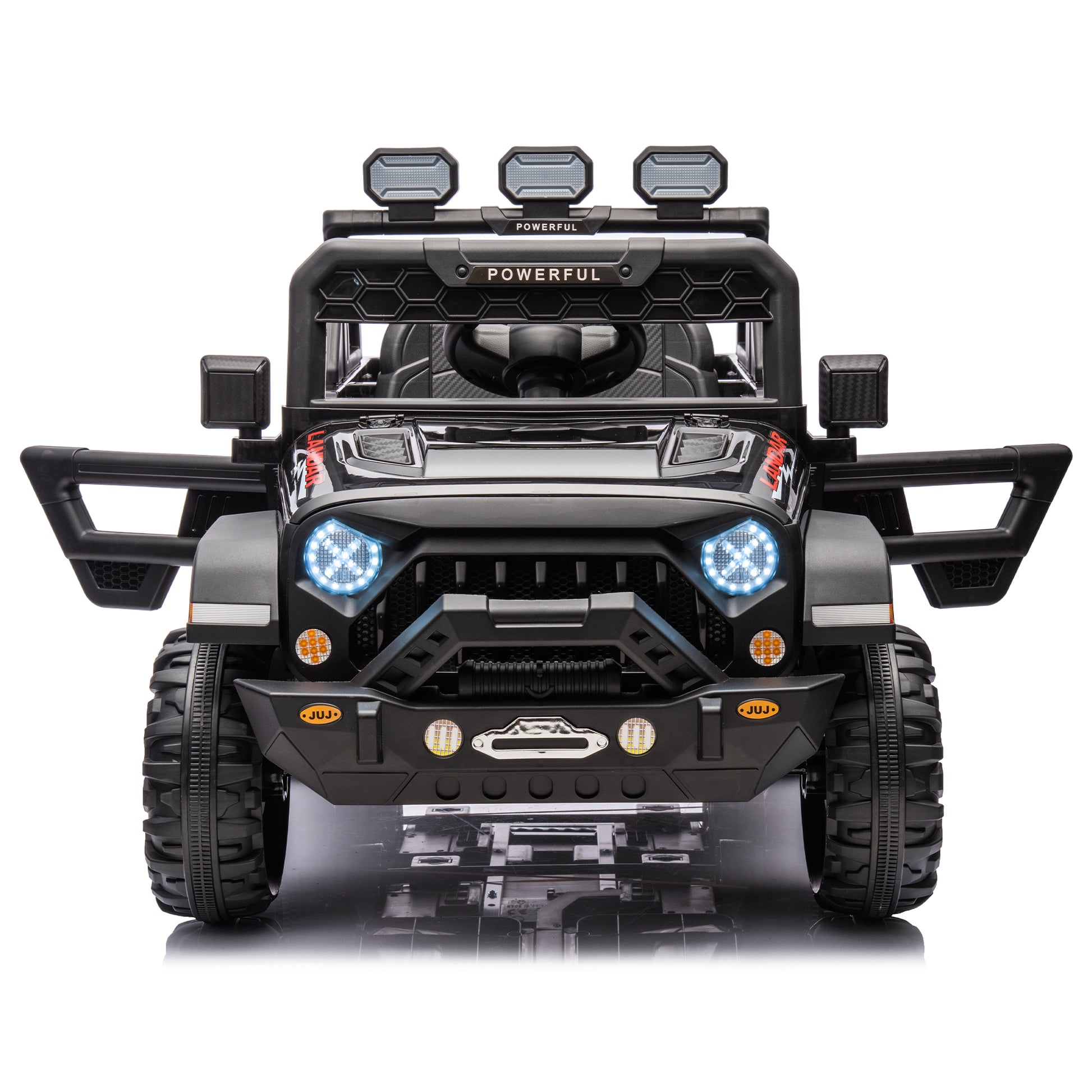 24V Ride On Large Pickup Truck Car For Kids,Ride On 4Wd Toys With Remote Control,Parents Can Assist In Driving,Bluetooth Music Version,Pickup Truck Design With Spacious Storage In The Rear. Black Polyethylene