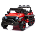 24V Ride On Large Pickup Truck Car For Kids,Ride On 4Wd Toys With Remote Control,Parents Can Assist In Driving,Bluetooth Music Version,Pickup Truck Design With Spacious Storage In The Rear. Red Polyethylene