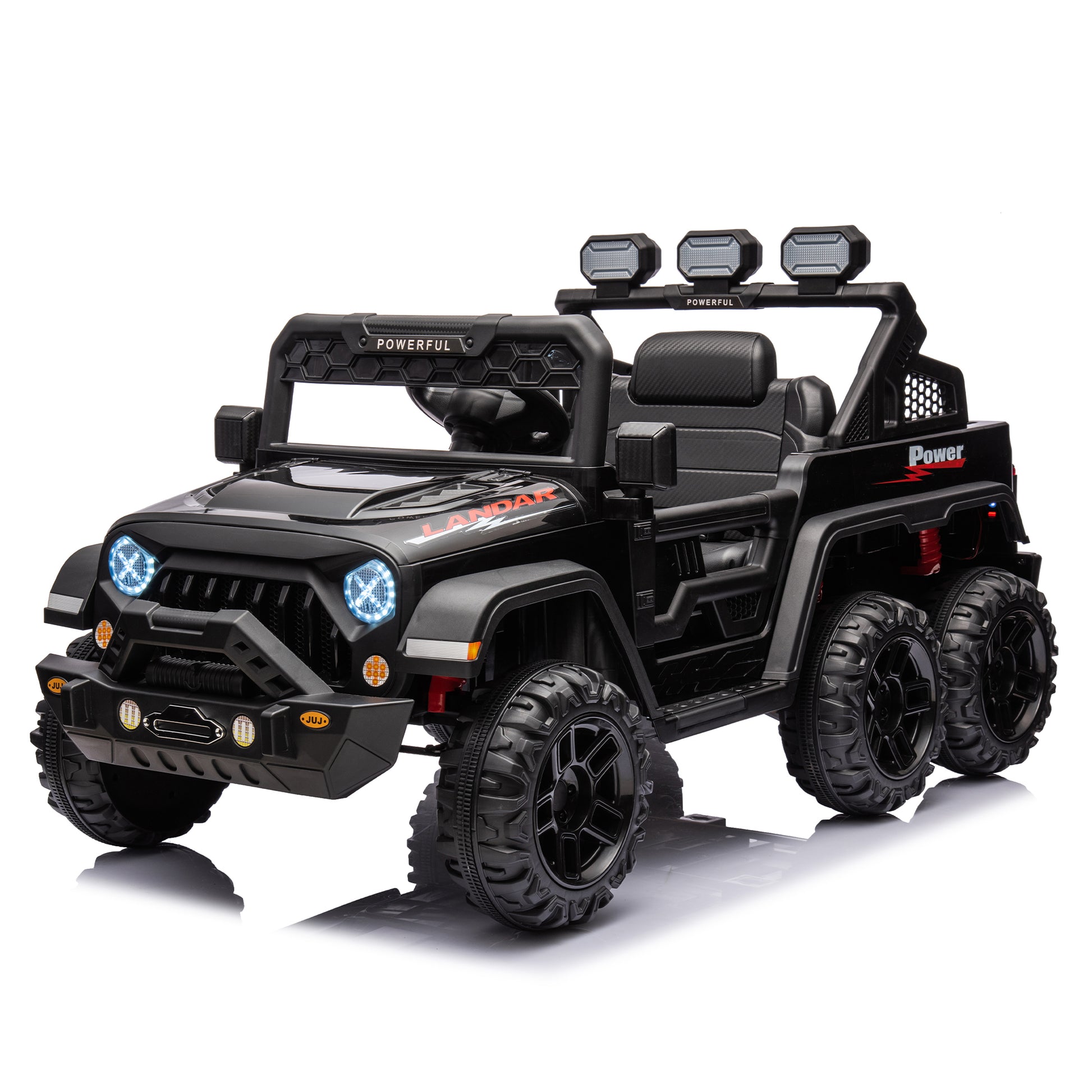 24V Ride On Large Pickup Truck Car For Kids,Ride On 4Wd Toys With Remote Control,Parents Can Assist In Driving,Bluetooth Music Version,Pickup Truck Design With Spacious Storage In The Rear. Black Polyethylene