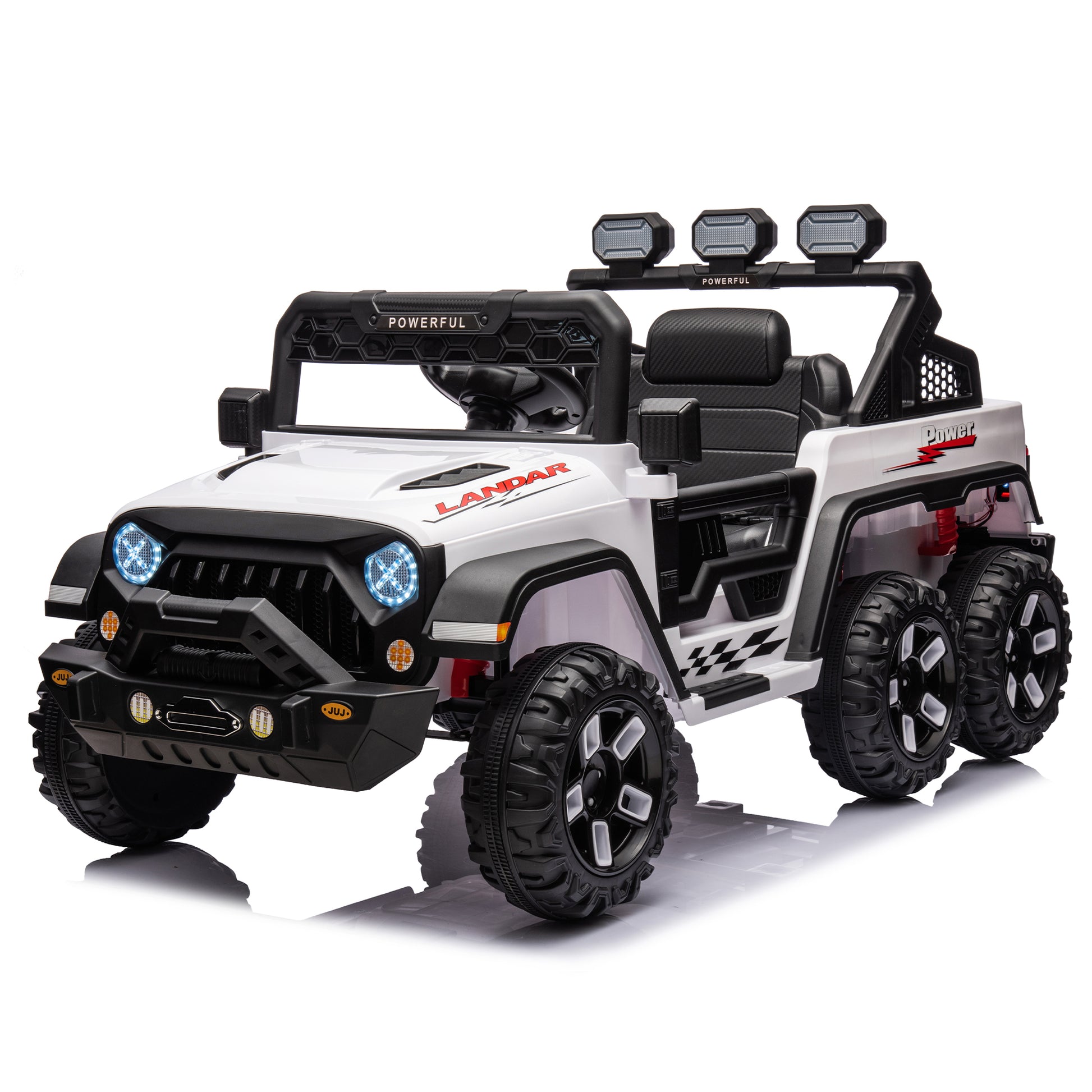 24V Ride On Large Pickup Truck Car For Kids,Ride On 4Wd Toys With Remote Control,Parents Can Assist In Driving,Bluetooth Music Version,Pickup Truck Design With Spacious Storage In The Rear. White Polyethylene