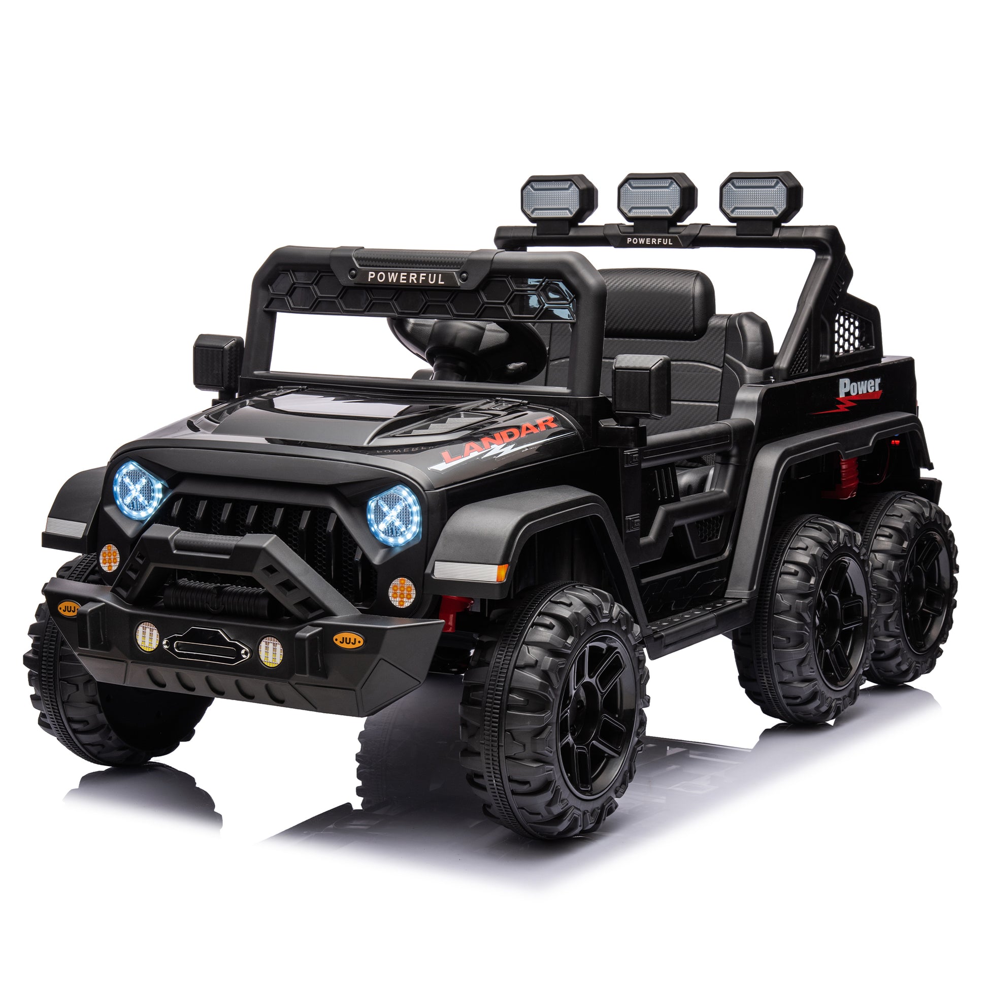 24V Ride On Large Pickup Truck Car For Kids,Ride On 4Wd Toys With Remote Control,Parents Can Assist In Driving,Bluetooth Music Version,Pickup Truck Design With Spacious Storage In The Rear. Black Polyethylene