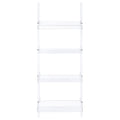 Clear Acrylic Ladder Bookcase 4 Clear Ladder Vertical Office Plastic Open Back Contemporary,Modern Acrylic