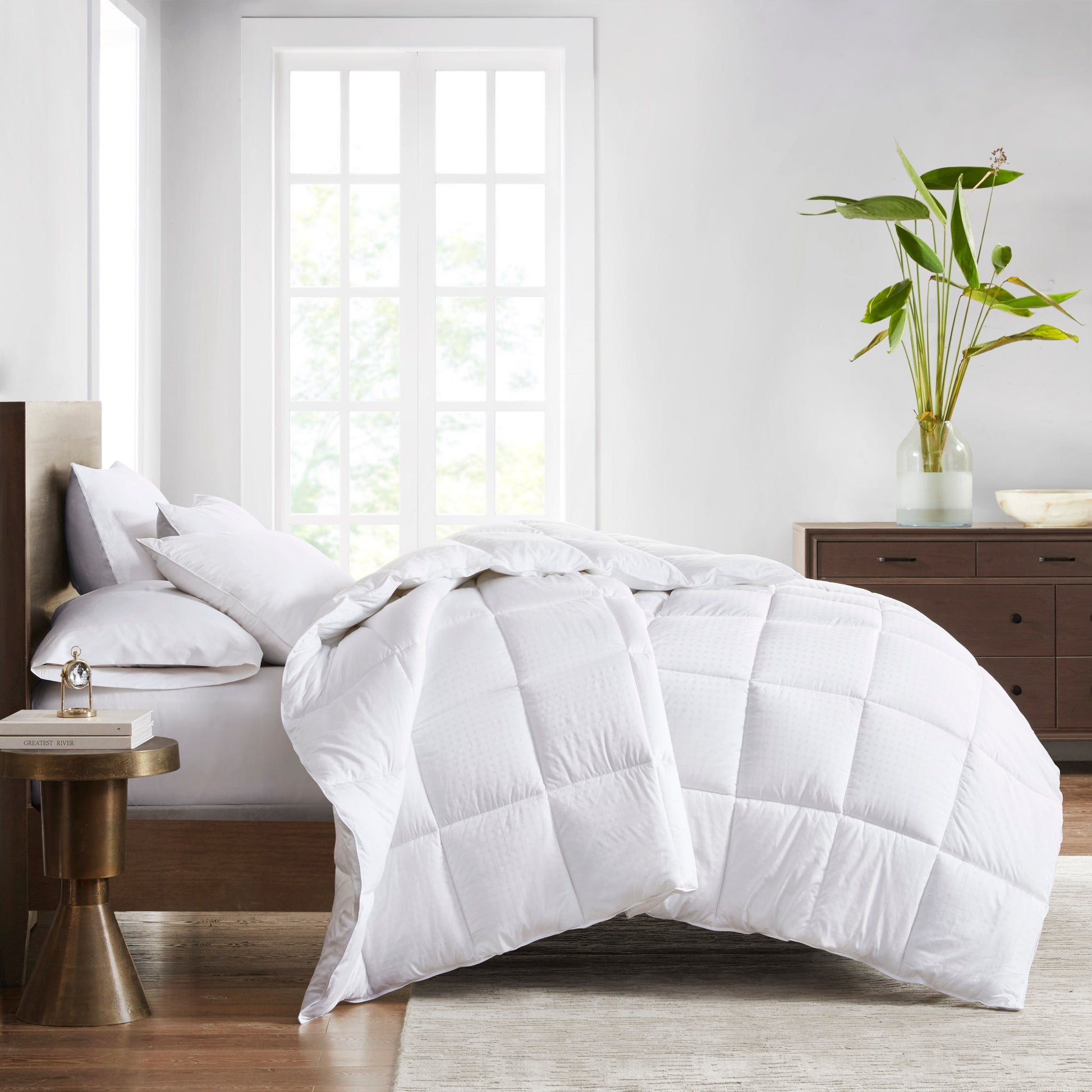 Dobby Cotton Down Alternative Comforter White Cotton