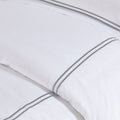 100% Cotton Sateen Embroidered Comforter Set Grey White Cotton