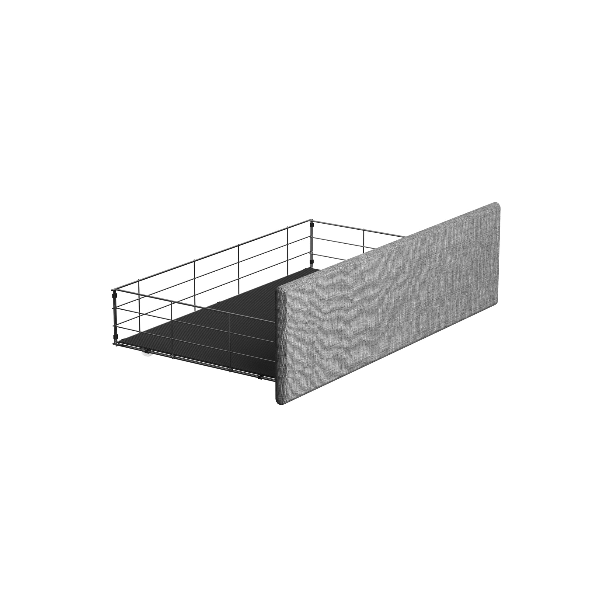 Queen Size Bed Frame With Led, 4 Under Bed Portable Storage Drawers, Wings Headboard Design, Light Grey Box Spring Not Required Queen Light Grey Metal Bedroom Bed Frame Upholstered Linen Upholstered