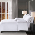 100% Cotton Sateen Embroidered Comforter Set Grey White Cotton