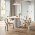 Pure White Solid Wood Rock Board With Woven Leather And Titanium Gold Supports Up To 90 Kg White Wood