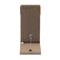 Indoor Cat Scratching Board For Small To Large Cat, Corrugated Board Covered Cat Scratcher, Cat Scratching Pad With Bell And Built In Toy Brown Mdf