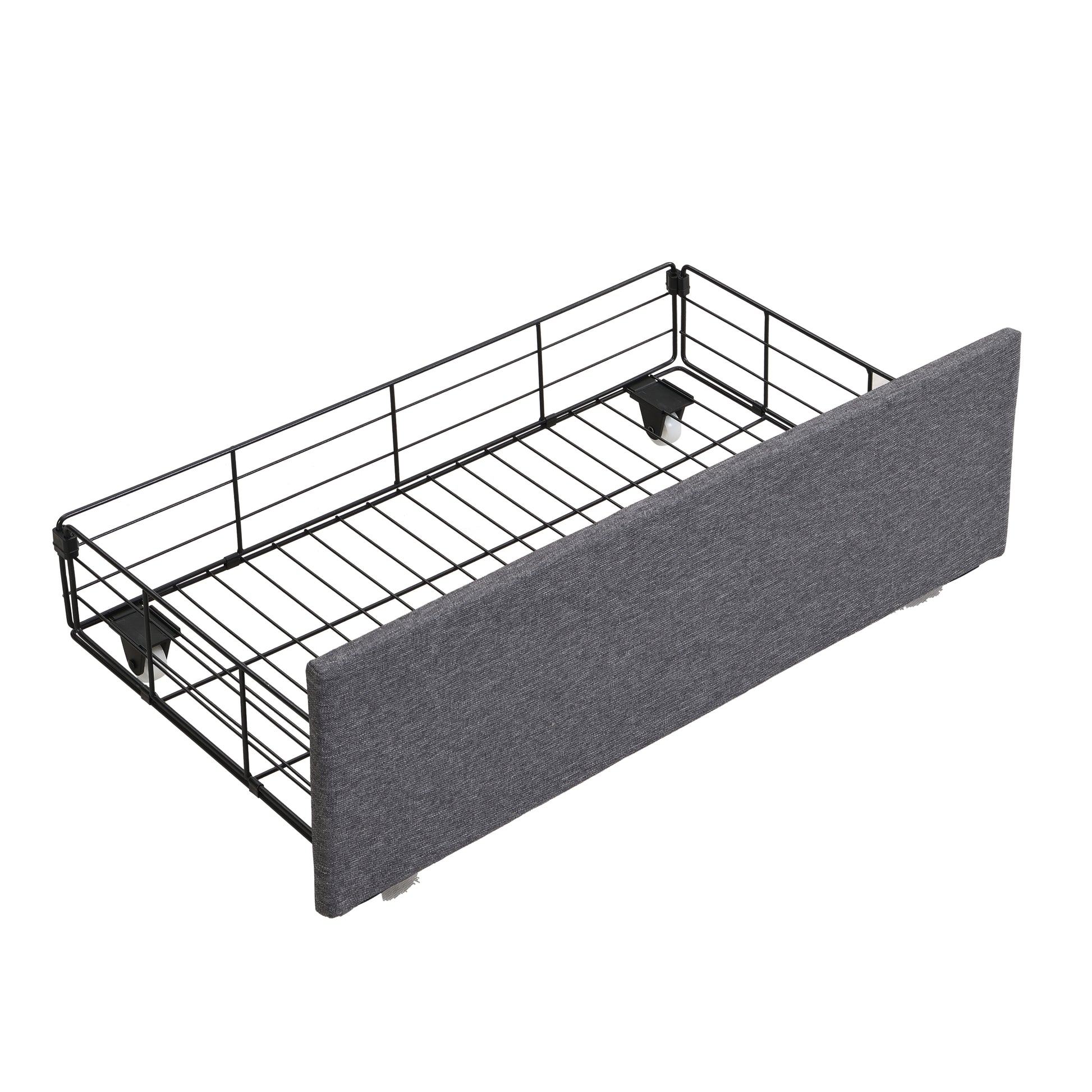 Full Bed Frames With Storage Headboard And Drawers, Led Platform Bed Frame Full Size, Led Upholstered Bed Frame With Charging Station, No Box Spring Needed, Easy Assembly, Grey Box Spring Not Required Full Gray Metal Bedroom Bed Frame Fabric Metal