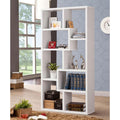 8 Shelf White Geometric Bookcase 8 Or More White White Standard Vertical Office Open Back Wood Transitional Wood