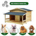 Durable Waterproof Dog Houses For Small Medium Large Dogs Outdoor & Indoor, Wooden Puppy Shelter Large Doghouse With Porch For Winter Wood Solid Wood