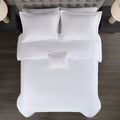 100% Cotton Sateen Embroidered Comforter Set White Cotton