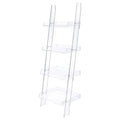 Clear Acrylic Ladder Bookcase 4 Clear Ladder Vertical Office Plastic Open Back Contemporary,Modern Acrylic