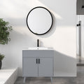 Bathroom Vanity Set, Combo Cabinet, Bathroom Storage Cabinet Gray Solid Wood