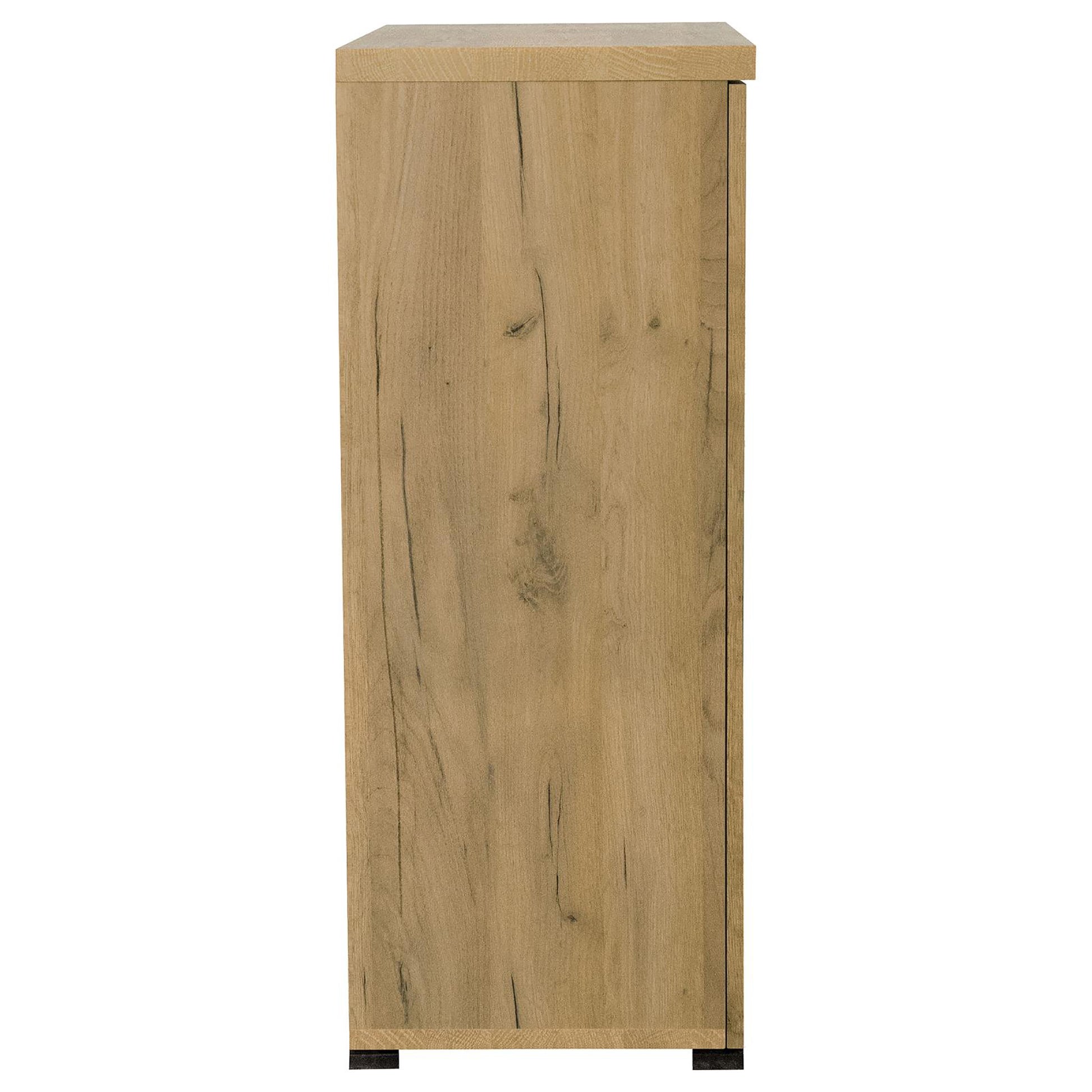 Golden Oak And Black Mesh Door Accent Cabinet Standard 5 Or More Shelves Oak Brown Light Brown Primary Living Space Adjustable Shelves Farmhouse,Rustic Wood