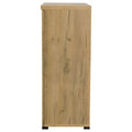 Golden Oak And Black Mesh Door Accent Cabinet Standard 5 Or More Shelves Oak Brown Light Brown Primary Living Space Adjustable Shelves Farmhouse,Rustic Wood