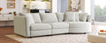 Three Indoor Cushioned Combination Sofas With Three Pillows And Curved Seat, For Living Room, Study Room, And Apartment Beige Polyester