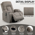 Infinite Position Single Motor Up To 350 Lbs Power Lift Recliner Chair For Elderly, Heavy Duty Motion Mechanism With 8 Point Vibration Massage And Lumbar Heating, Usb Charging Port, Cup Holders, Brown White Metal Primary Living Space Heavy Duty Pine