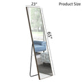 3Rd Generation Grey Solid Wood Frame Full Length Mirror, Dressing Mirror, Bedroom Home Porch, Decorative Mirror, Clothing Store, Floor Mounted Large Mirror, Wall Mounted.65