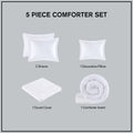 100% Cotton Sateen Embroidered Comforter Set White Cotton