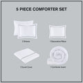 100% Cotton Sateen Embroidered Comforter Set Grey White Cotton