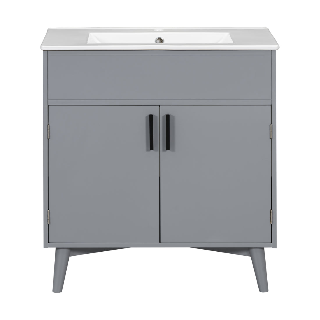 Bathroom Vanity Set, Combo Cabinet, Bathroom Storage Cabinet Gray Solid Wood