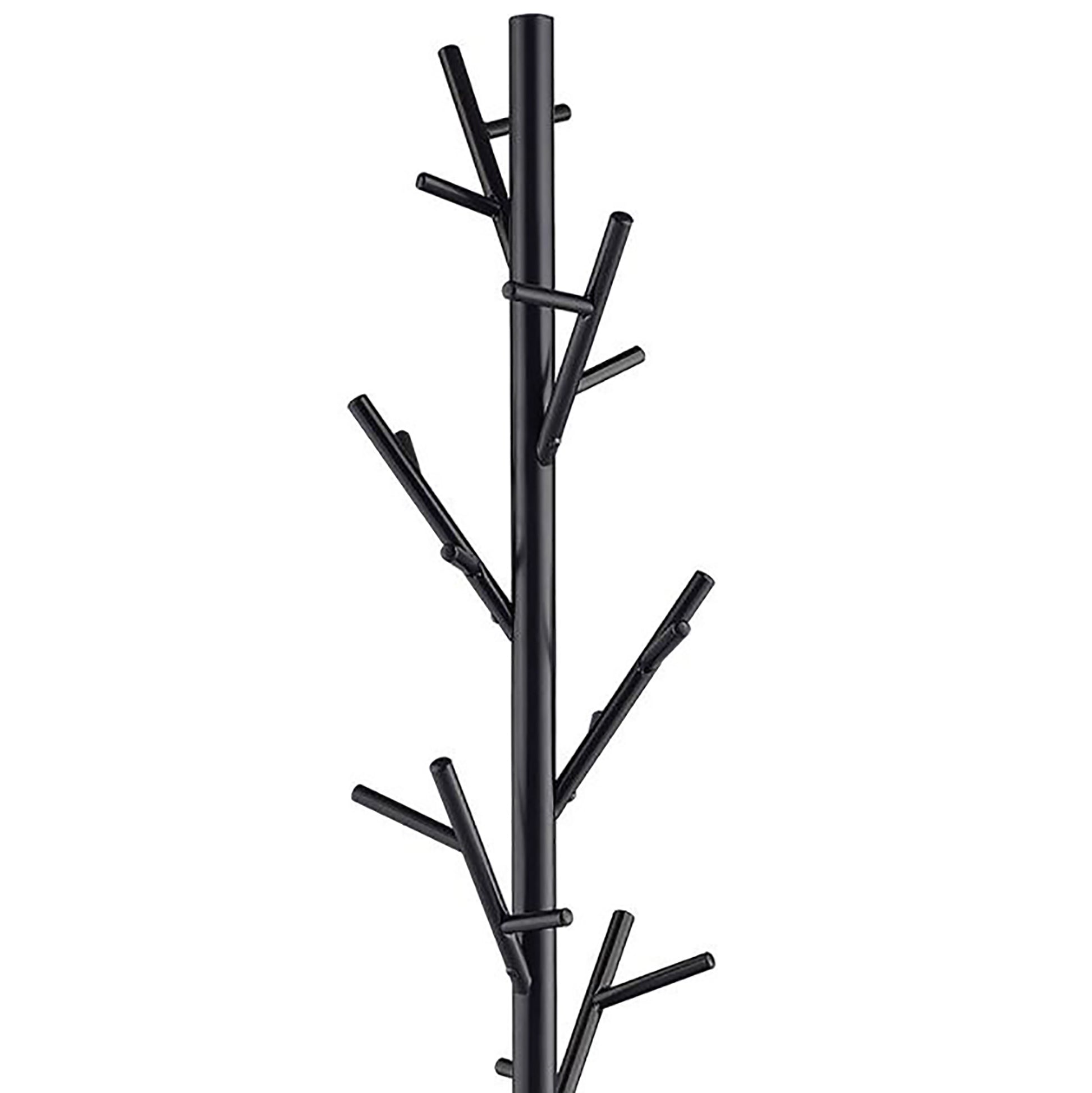 Black Coat Rack With 18 Hooks Black Primary Living Space Contemporary,Modern Steel