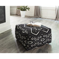 Black And White Square Accent Stool Black Cotton Or Cotton Blend Primary Living Space Square Black Contemporary,Modern Armless Foam Fabric