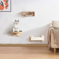 Wall Mounted Cat Tree, Cat Wall Furniture With Capsule Bed, Cushioned Shelf, Scratcher, Floating Wood Cat Tree For Indoor Cats Kitties, 3 Pcs Natural Plywood