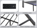 King Bed Frames With Storage Headboard And Drawers, Led Platform Bed Frame King Size, Led Upholstered Bed Frame With Charging Station, No Box Spring Needed, Easy Assembly, Grey Box Spring Not Required King Gray Metal Bedroom Bed Frame Mdf Metal