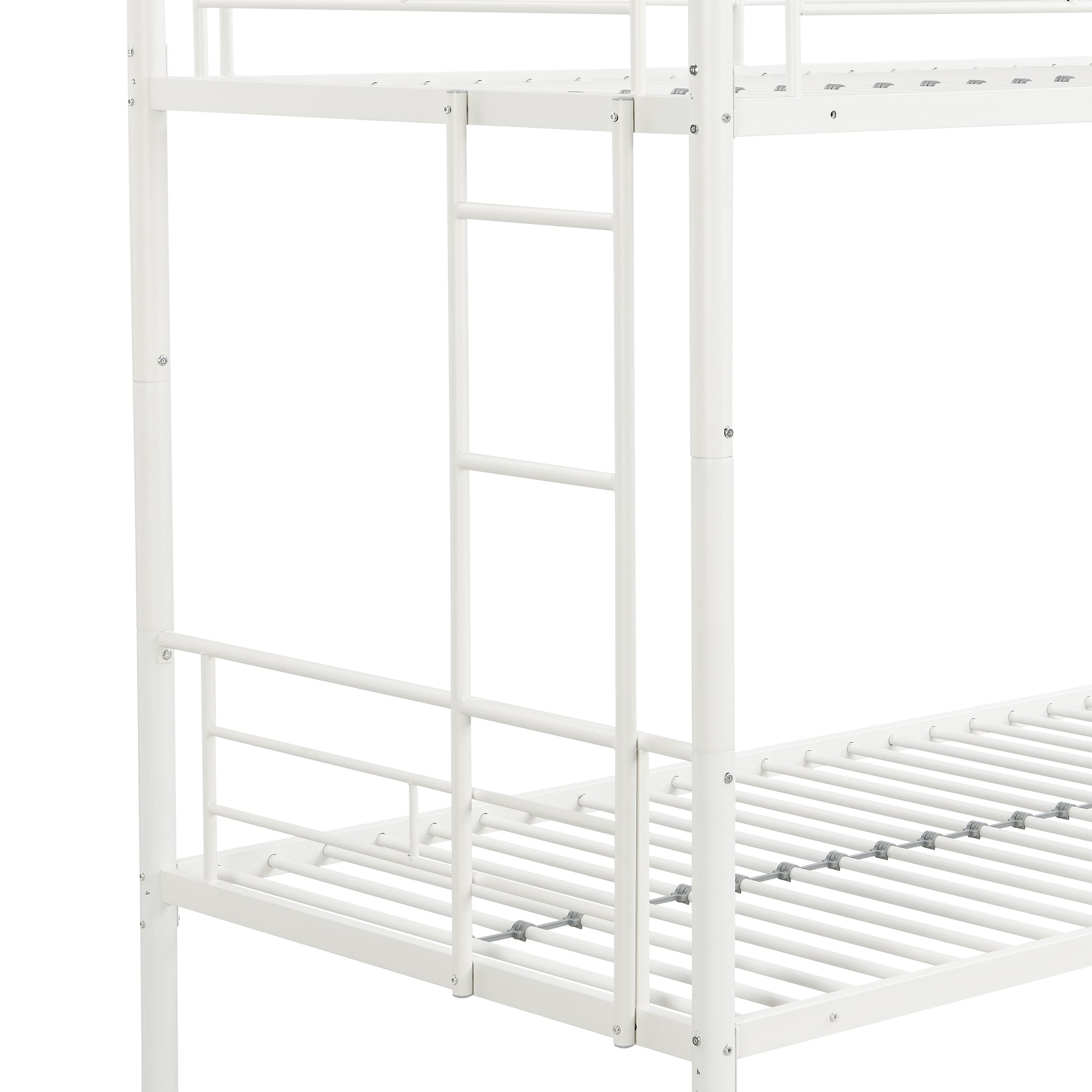 Metal Bunk Bed With Trundle White Twin White Metal