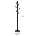 Black Coat Rack With 18 Hooks Black Primary Living Space Contemporary,Modern Steel