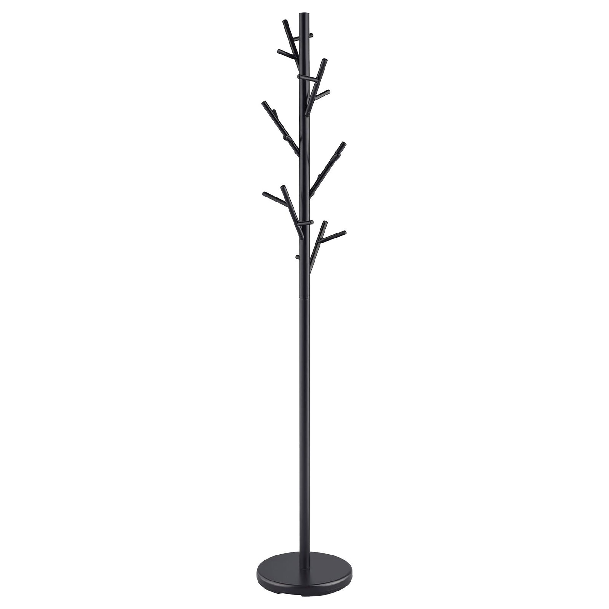 Black Coat Rack With 18 Hooks Black Primary Living Space Contemporary,Modern Steel