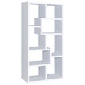 8 Shelf White Geometric Bookcase 8 Or More White White Standard Vertical Office Open Back Wood Transitional Wood