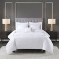 100% Cotton Sateen Embroidered Comforter Set Grey White Cotton