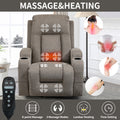 Infinite Position Single Motor Up To 350 Lbs Power Lift Recliner Chair For Elderly, Heavy Duty Motion Mechanism With 8 Point Vibration Massage And Lumbar Heating, Usb Charging Port, Cup Holders, Brown White Metal Primary Living Space Heavy Duty Pine