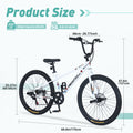 Freestyle Kids Bike Double Disc Brakes 26 Inch Children'S Bicycle For Boys Girls Age 12 Years Cycling White Garden & Outdoor Carbon Steel