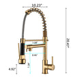 Commercial Pull Down Kitchen Sink Faucet Single Handle Modern Kitchen Faucets Polished Golden Stainless Steel