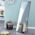 3Rd Generation Grey Solid Wood Frame Full Length Mirror, Dressing Mirror, Bedroom Home Porch, Decorative Mirror, Clothing Store, Floor Mounted Large Mirror, Wall Mounted.65