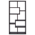 8 Shelf Cappuccino Geometric Bookcase 8 Or More Cappuccino Brown Standard Vertical Office Open Back Wood Transitional Wood