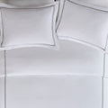 100% Cotton Sateen Embroidered Comforter Set Grey White Cotton