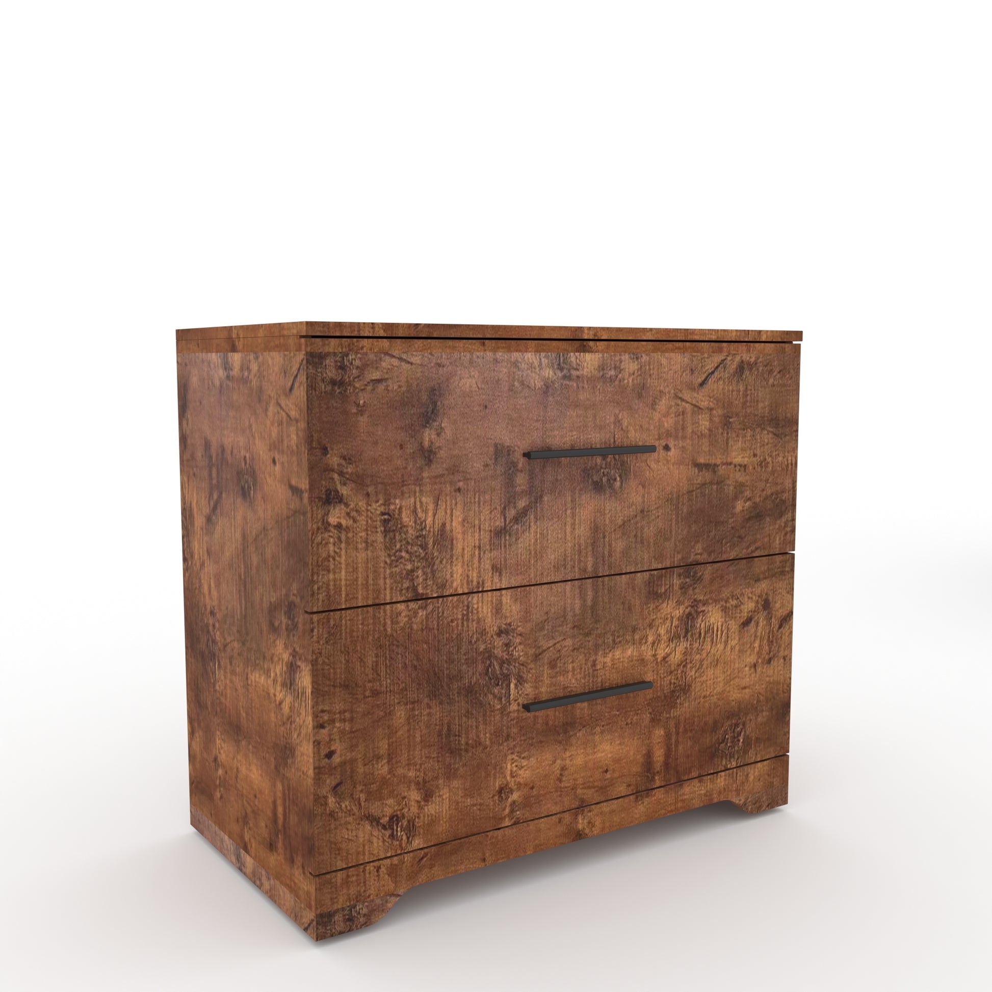 2 Drawer Lateral Filing Cabinet,Storage Filing Cabinet For Home Office, Walnut Brown Particle Board