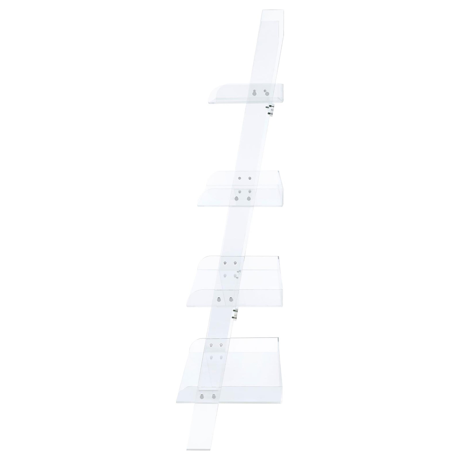 Clear Acrylic Ladder Bookcase 4 Clear Ladder Vertical Office Plastic Open Back Contemporary,Modern Acrylic