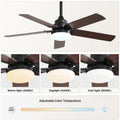 Low Profile 42 Inch Ceiling Fan 5 Blades Noiseless Reversible Dc Motor Remote Control With Led Light Black Mdf