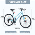 7 Speed Hybrid Bike Disc Brake 700C Road Bike For Men Women'S City Bicycle Cycling Light Blue Garden & Outdoor Carbon Steel