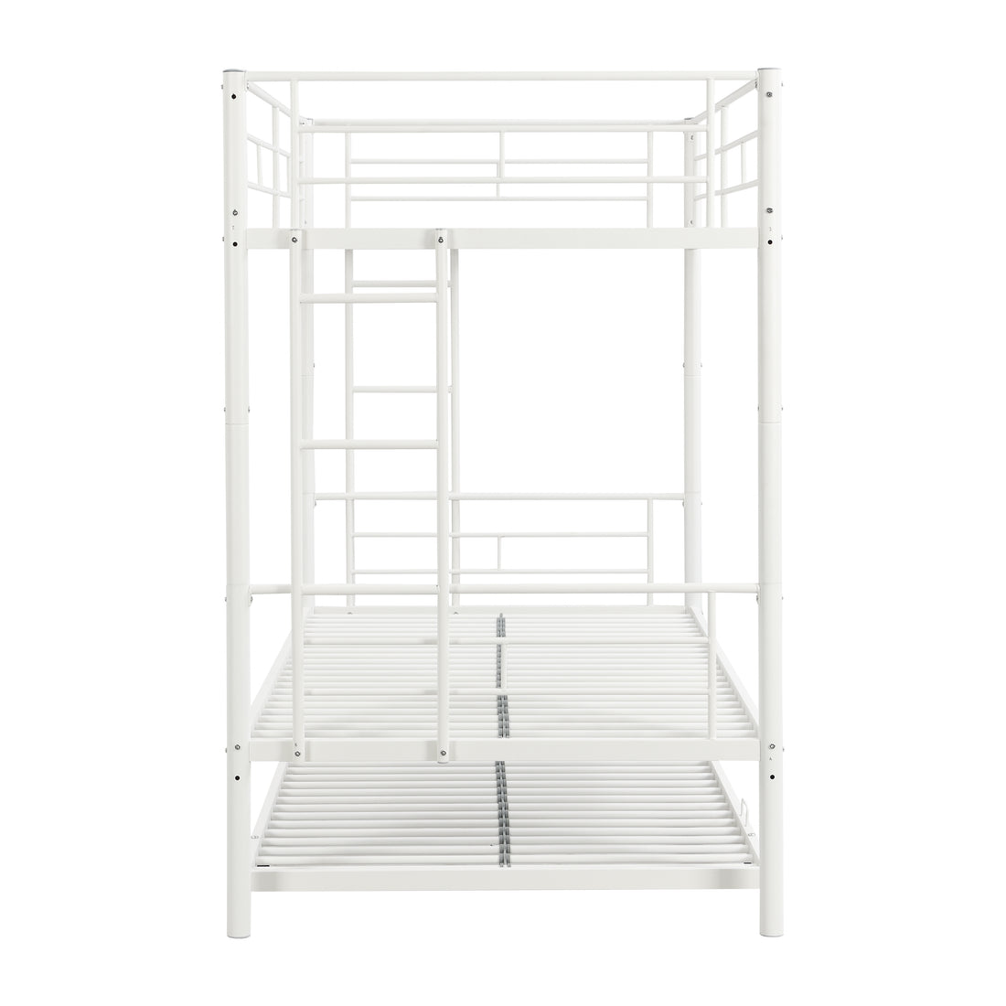 Metal Bunk Bed With Trundle White Twin White Metal