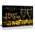 Framed Canvas Wall Art Decor Painting For Year, Golden Happy Year Bless Champagne Gift Painting For Year For Chrismas Eve Office Living Room, Bedroom Decor 4028In Thickness 1.5Inch Rectangle Framed Multicolor Year'S Oversized 41In Canvas Cultures And